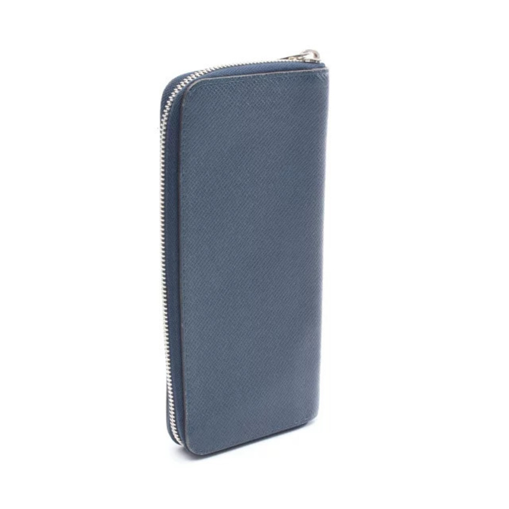 Louis Vuitton Blue Vertical Navy Zippy Round Taiga Long Leather Wallet Blue